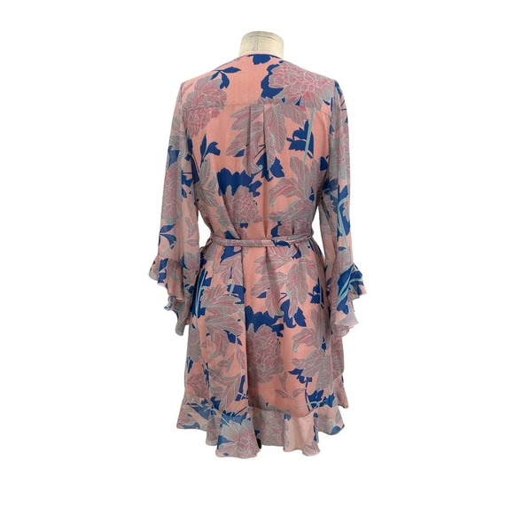 Red Carter Tessa Floral-Print Wrap Dress Pink Blue Size Large‎ - Picture 6 of 9